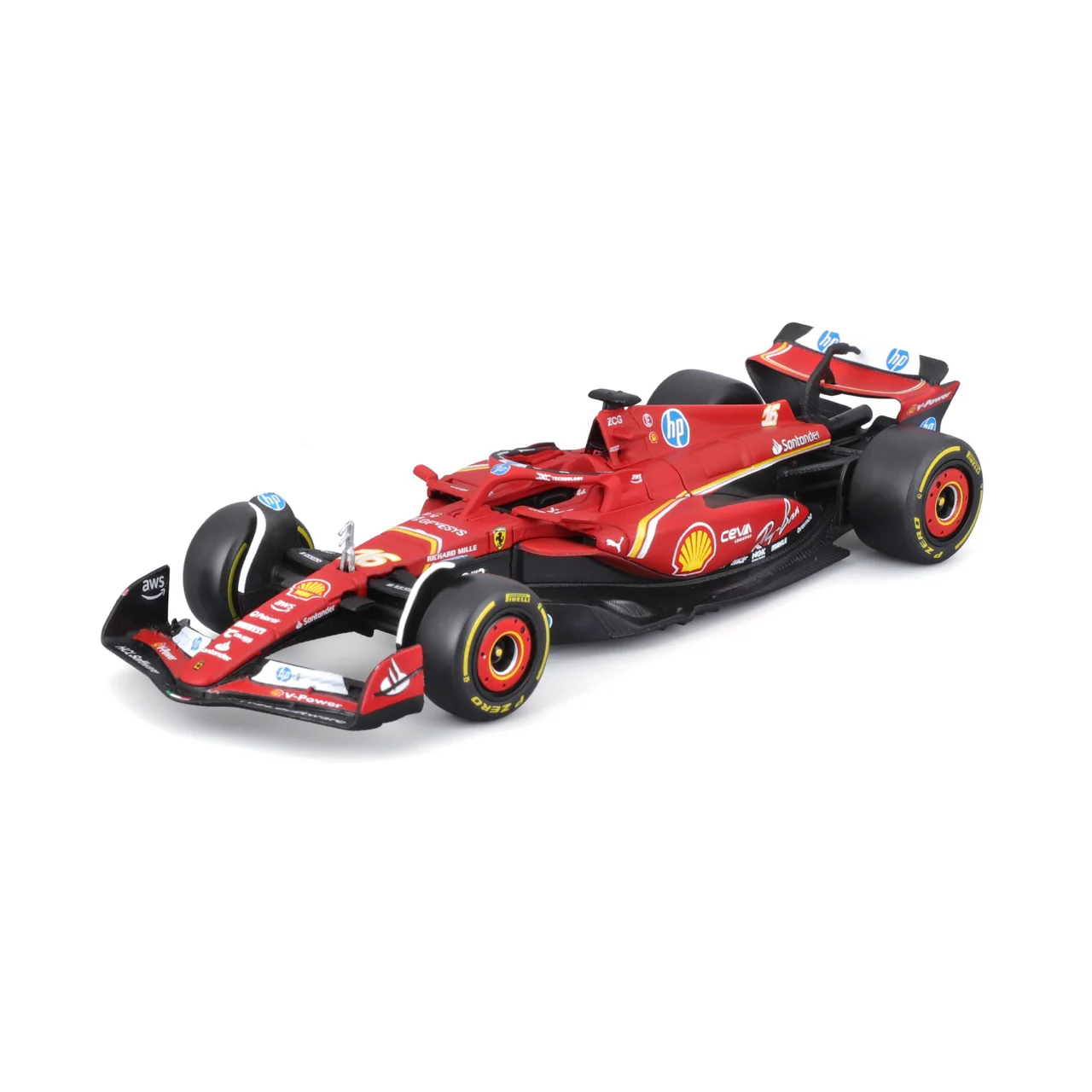 bburago 1/43 ferrari sf24 charles leclerc scale model for collectors