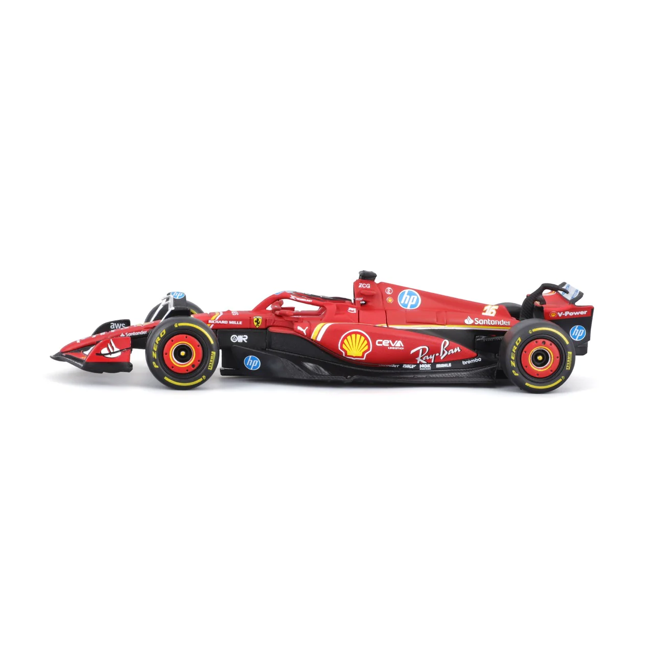 Bburago 1/43 Scale Scuderia Ferrari 2024 SF24 Formula 1 Model #16 Charles Leclerc - Image 6