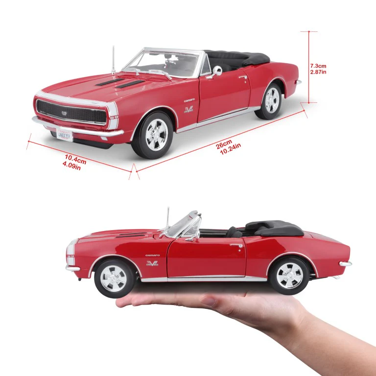 Maisto 1:18 Scale 1966 Chevrolet Camaro SS 396 Diecast Car Model (Red) - Image 5