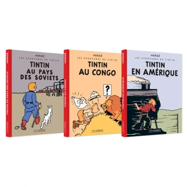 Tintin Book - Box Set 3 Albums Tintin Colorized Version (French)