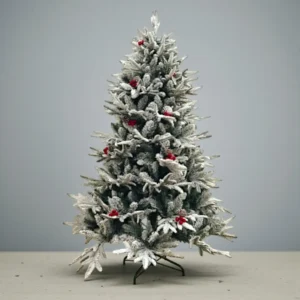 NIVA Christmas Tree with Red Cherries, Pine Cones and Frosting by SWEN - 6 feet