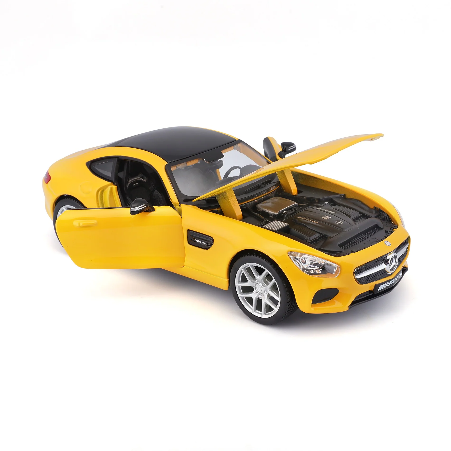 Maisto Collector's Collection 1/24 Scale Mercedes-AMG GT Diecast Model for 14+ Years (Yellow) Plex Case - Image 2