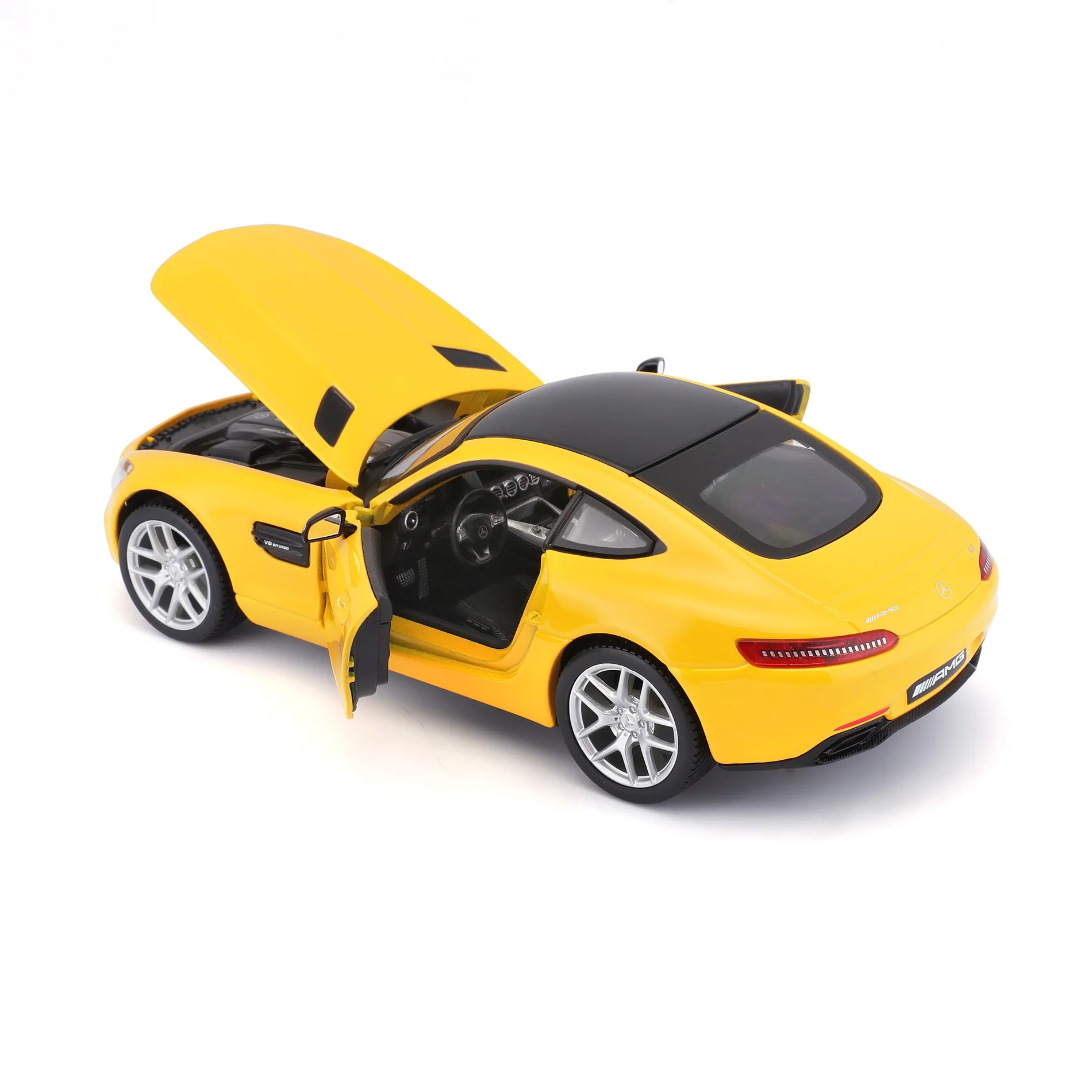 Maisto Collector's Collection 1/24 Scale Mercedes-AMG GT Diecast Model for 14+ Years (Yellow) Plex Case - Image 3