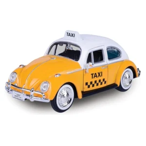 Motormax 1/24 Scale 1966 Volkswagen Beetle Diecast Scale Model - Yellow Taxi