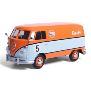 Motormax 1/24 Scale Type 2 (T1) Delivery Van #5 "Gulf Orange and Light Blue Diecast Model