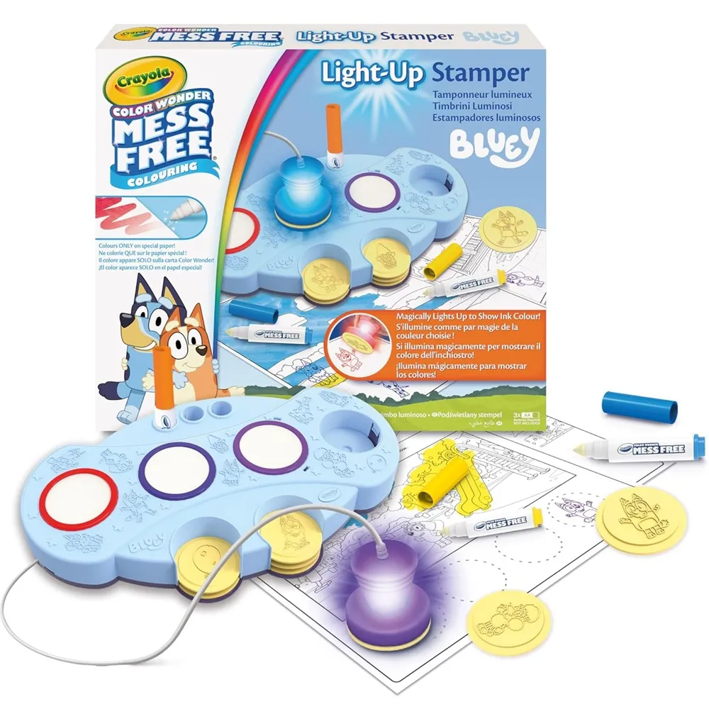 crayola bluey light-up stamper for kids 3+ years, art and craft toys