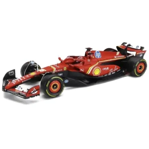 Bburago 1/24 Scale 2024 Ferrari SF-24 #16 Charles Leclerc Formula 1 Car Model with Driver (Plex Case)