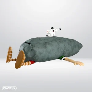 plastoy idefix and crushed roman piggy bank