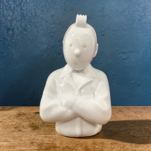 Limited Edition Porcelain Bust in Gloss - Tintin with Crossed Arms (By Limoges) 12 cms