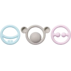 Moluk Nigi Nagi and Nogi Teething Rings & Grasping Toy for Babies 0+ Years (Pastel Colour)