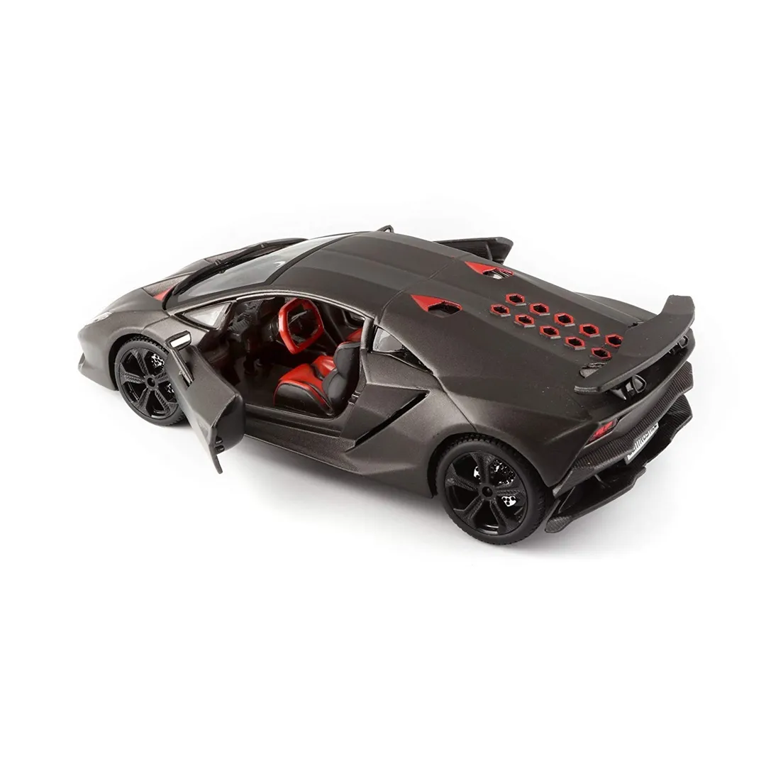 Motormax 1/24 Scale Lamborghini Sesto Elemento Diecast Scale Model for 14+ Years (Mat Grey/Black) - Image 2