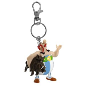 obelix with wild boar keychain from plastoy