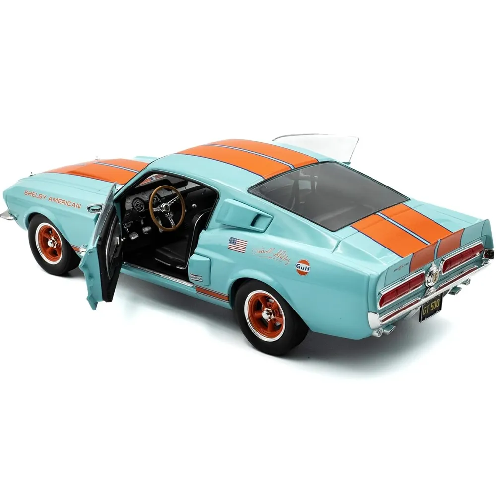 Solido 1:18 Scale Shelby GT500 Gulf Racing Tribute Diecast Scale Model - Image 4