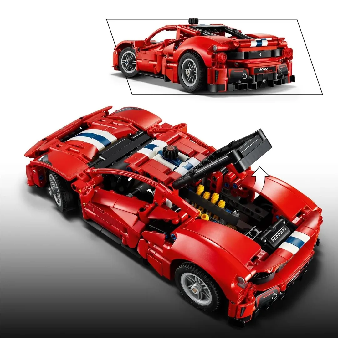 Lego Technic Ferrari 488 PISTA Car Toy Building Set for 9+ Years (882 Pieces) - Image 3