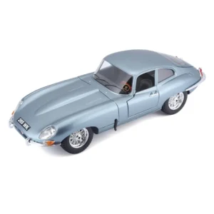 Bburago 1/18 Scale Jaguar E-Type Coupe (Metallic Grey Blue) Diecast Model for Collectors