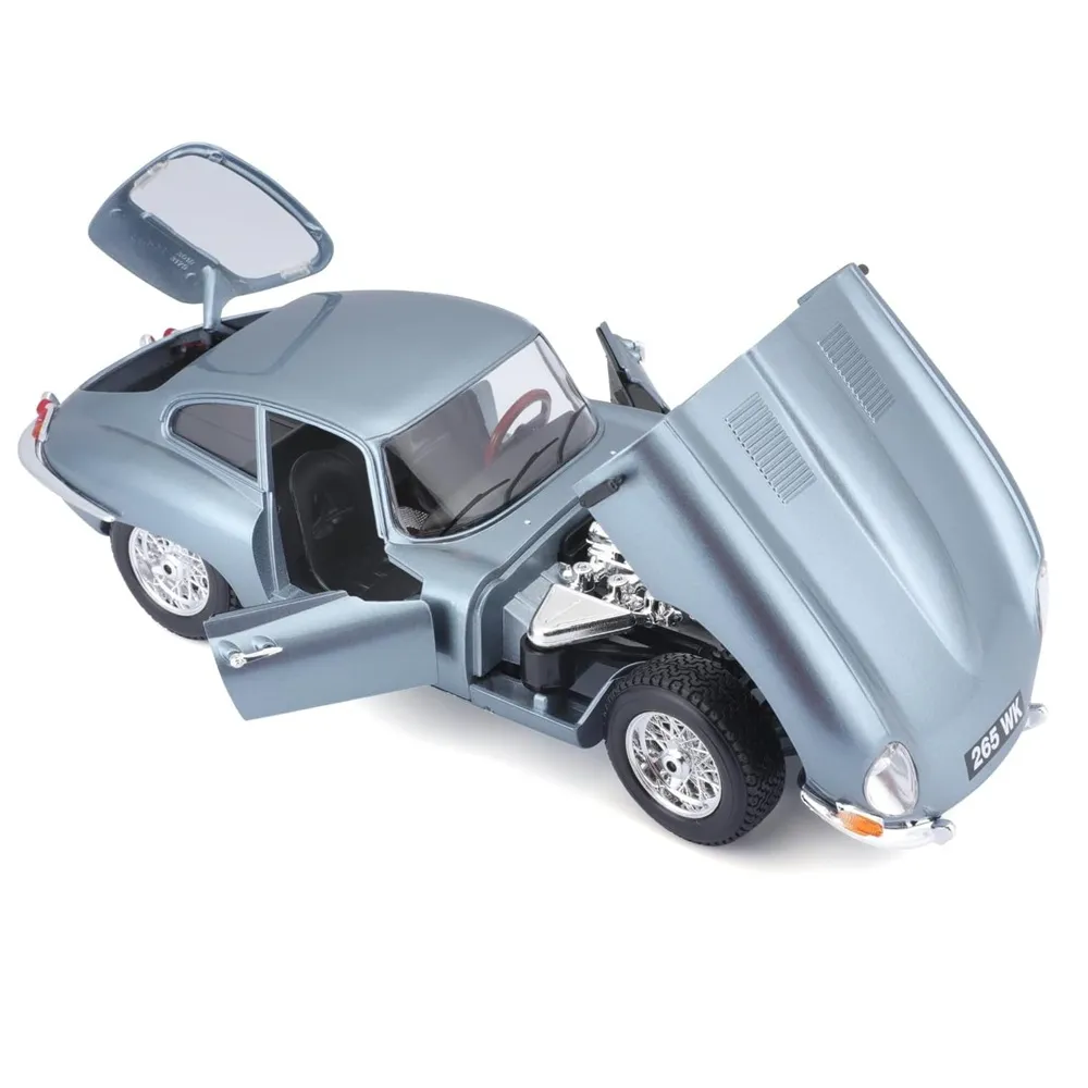Bburago 1/18 Scale Jaguar E-Type Coupe (Metallic Grey Blue) Diecast Model for Collectors - Image 5