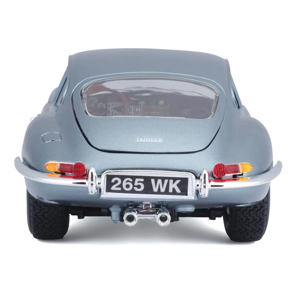 Bburago 1/18 Scale Jaguar E-Type Coupe (Metallic Grey Blue) Diecast Model for Collectors - Image 3