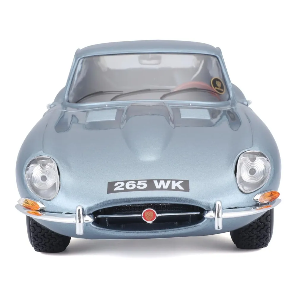 Bburago 1/18 Scale Jaguar E-Type Coupe (Metallic Grey Blue) Diecast Model for Collectors - Image 2
