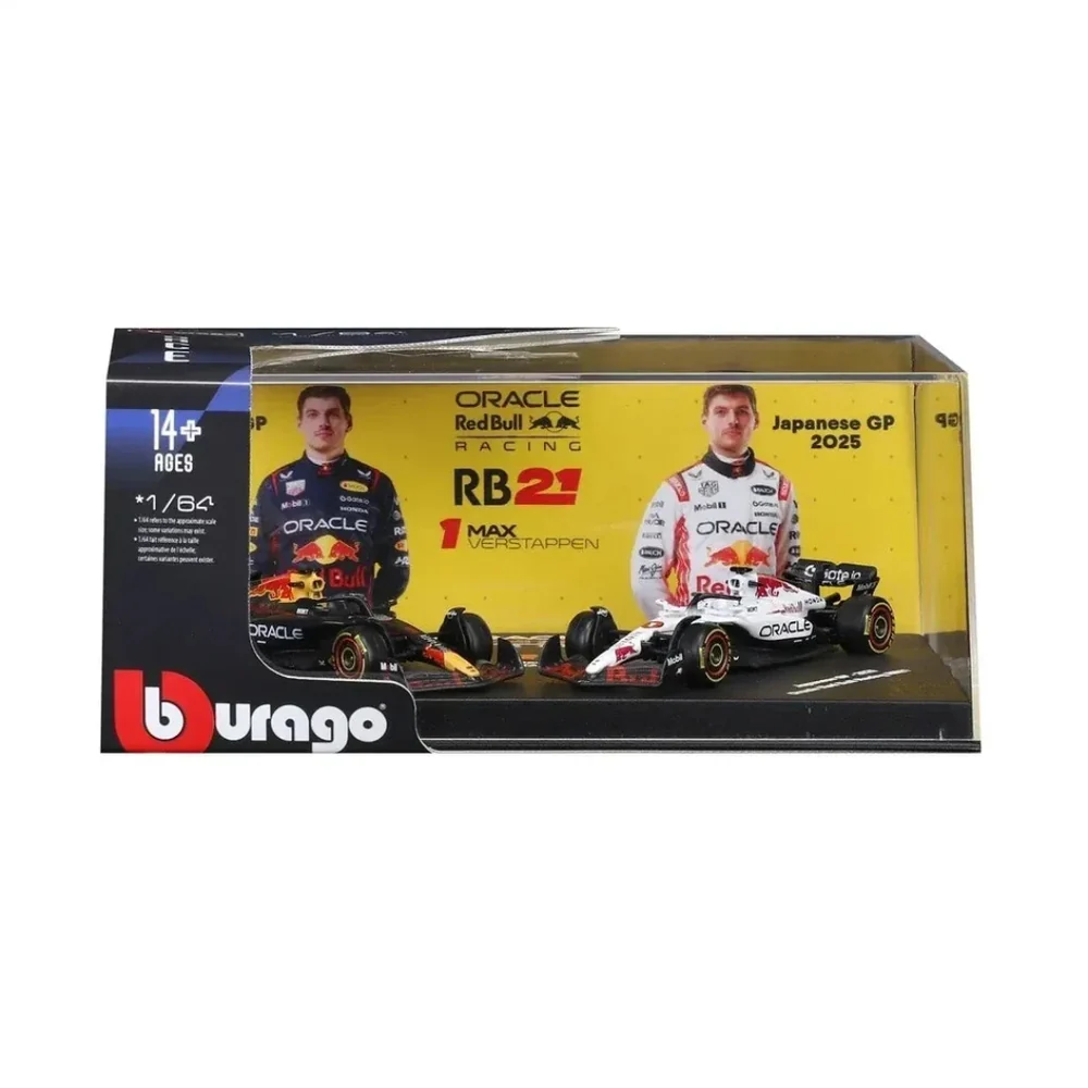 Bburago 1/64 Scale 2025 Red Bull RB21 #1 Max Verstappen Formula 1 Model Twin Pack (Acrylic Case) - Image 3