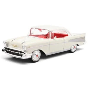 Maisto 1/18 Scale 1957 Chevrolet Bel Air Coupe Diecast Scale Model for Collectors (White)