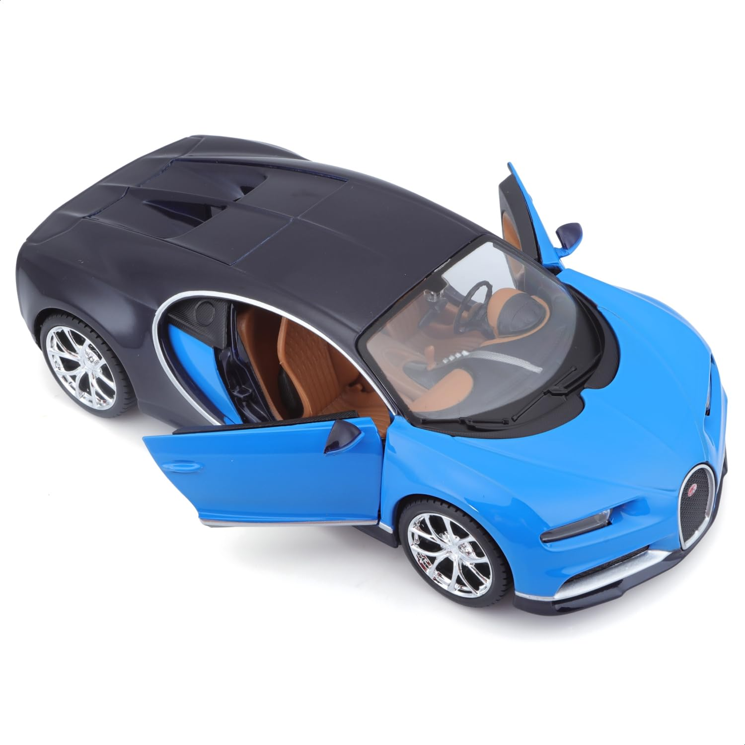 Maisto 1/24 Scale Bugatti Chiron Diecast Scale Model for 14+ Years (Blue-Black) in Arcylic Case - Image 2