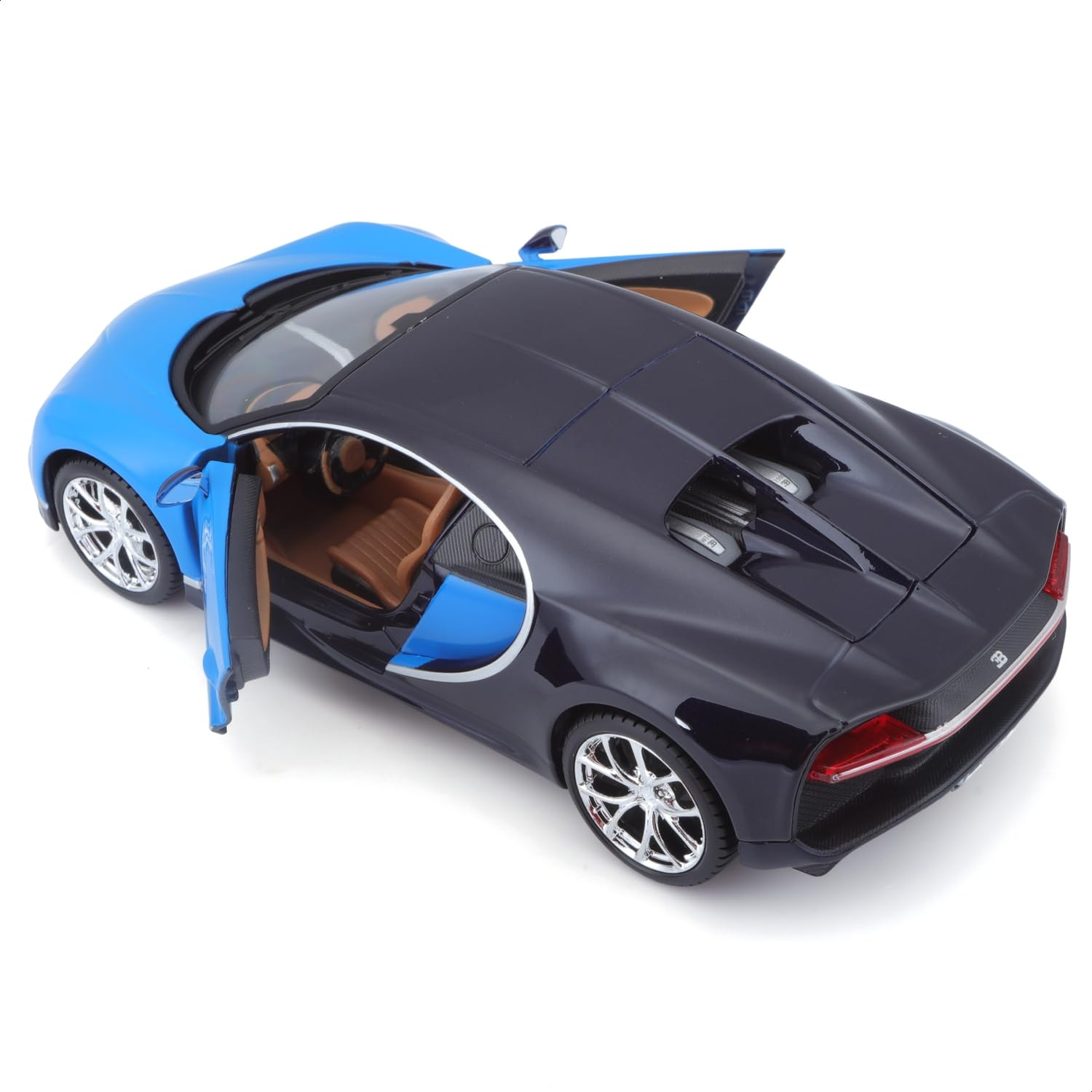 Maisto 1/24 Scale Bugatti Chiron Diecast Scale Model for 14+ Years (Blue-Black) in Arcylic Case - Image 3