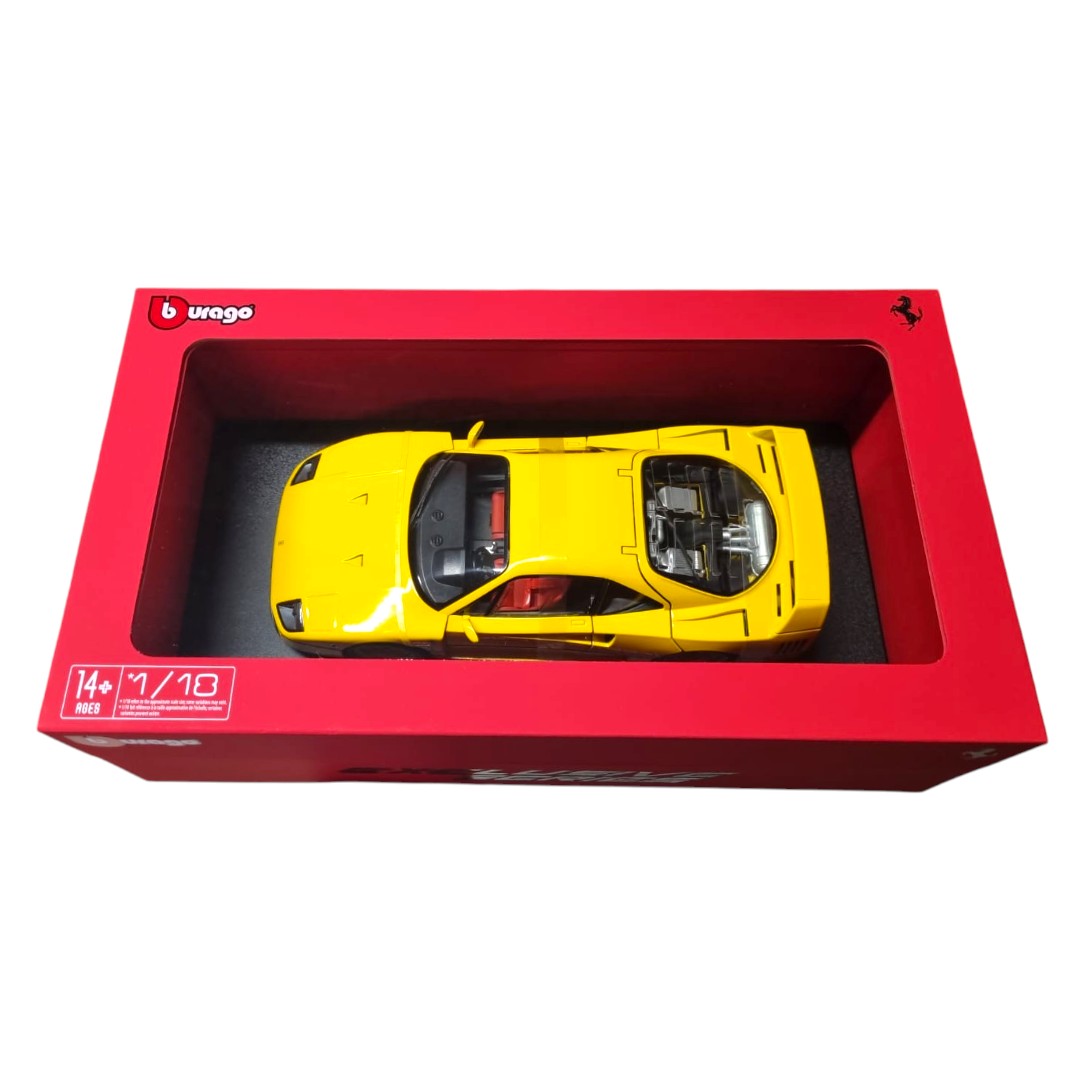 Bburago 1:18 Scale Exclusive Series - Ferrari F40 Diecast Model (Yellow) - Image 2