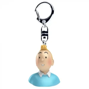 Tintin PVC Keychain - Tintin Wearing Blue Pullover Bust 4 cm (42314)